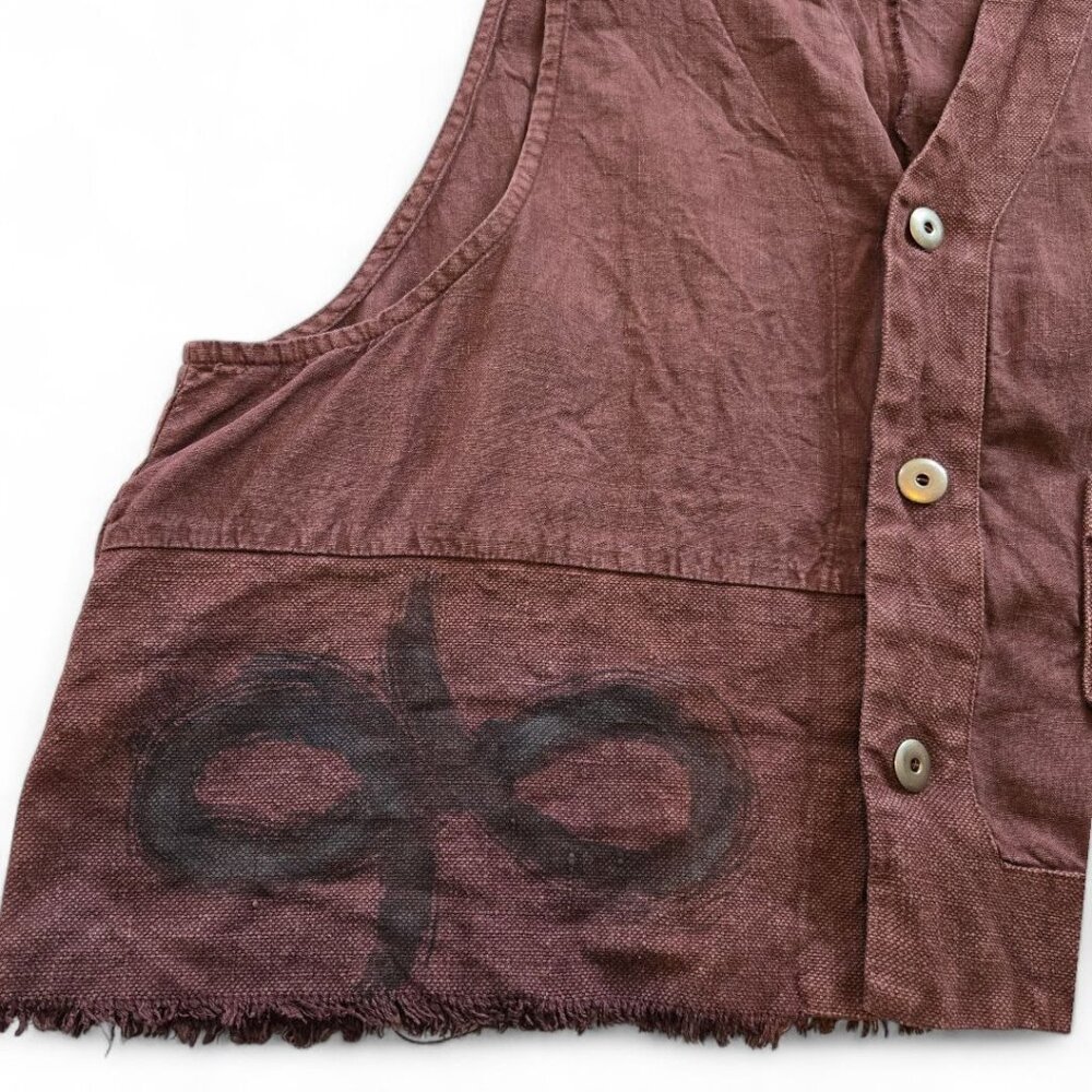 Vintage Blue Fish Womens Hemp Poet Vest 2000 Collection Loam Purple One Size - Picture 7 of 16